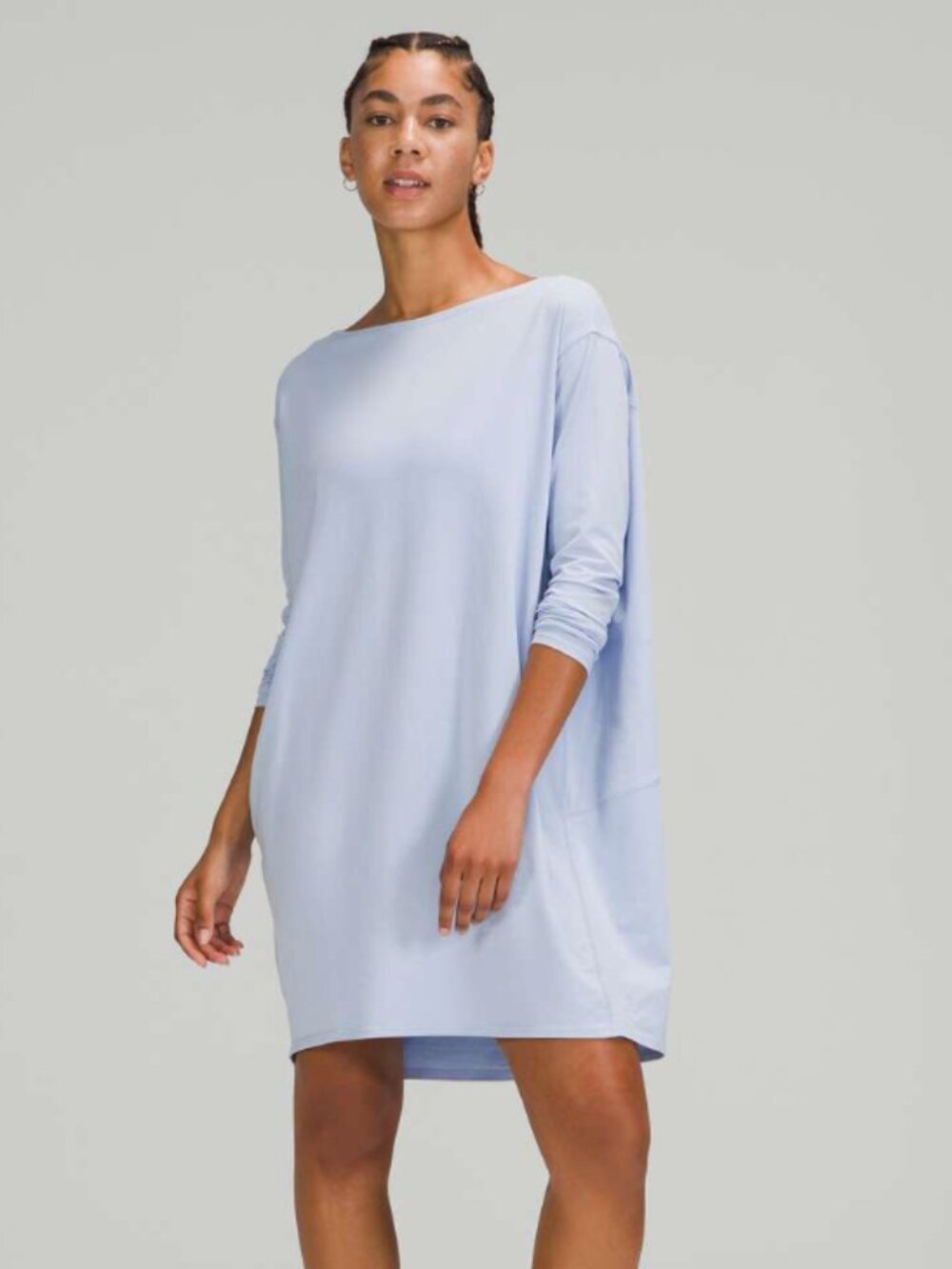 Lululemon Back in Action Long Sleeve Dress Blue Linen